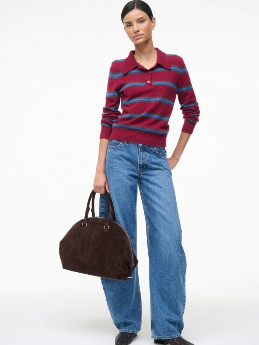 Staud Hester Satchel in Espresso Suede - Picture 6 of 13